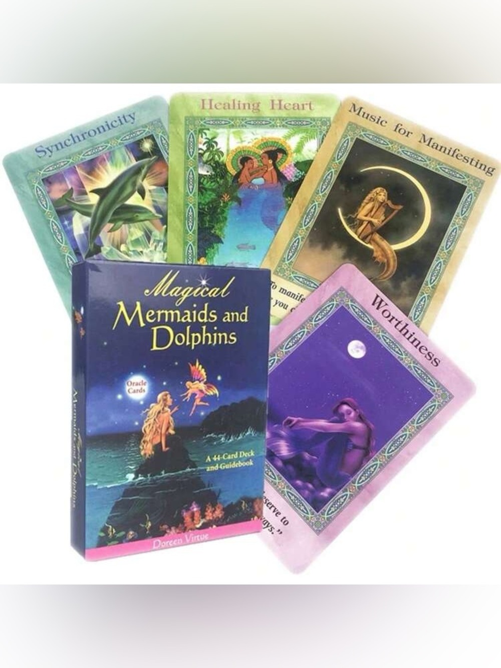 Magical Mermaids and Dolphins Oracle Card Deck - Purple
